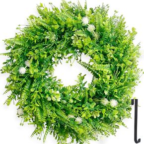 22inch Spring Wreaths for Front Door - Large Daisy Flower Door Wreath for Outdoor Indoor Decor - Summer Theme Party Decorations Wreath Artificial Floral Fake Wreaths Leaves