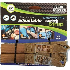 ROK Straps 10065 2-pk Tie-Downs 18"-60" Coyote Tan Adjustable Straps