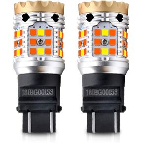 LASFIT 3157CK LED Switchback 3057CK 4057CK 4157CK فقط لمقبس CK ثنائي اللون أبيض/كهرمان LED مصباح إشارة الانعطاف CANBUS خالٍ من الأخطاء ضد فرط فلاش لمبة (2 قطعة) in Kuwait