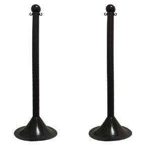 Mr. Chain Stanchion, Black, 41-Inch Height, 2-Inch Diameter Pole, Pack of 2 (91503-2)