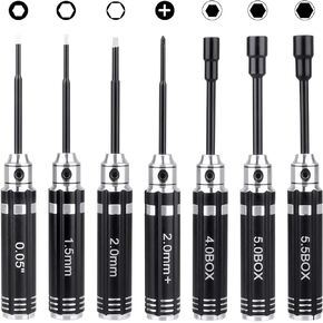 HobbyPark RC Car Tools Hex Driver Set Screwdriver for TRX4M Axial SCX24 FCX24 FCX18 1/24 1/18 1/16 Scale Crawler Truck Buggy Rally (7-Pack)