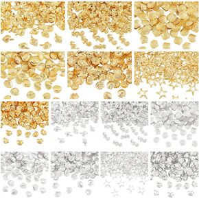 OLYCRAFT 2380pcs 7 Style Ocean Theme Resin Fillers Mini Seashells Nail Art Charms Small Seashell Resin Accessories Gold Alloy Resin Supplies Resin Filling Charms for Resin Jewelry Making Nail Arts