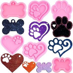 Cross Resin Keychain Mold Ribbon Epoxy Resin Molds Angel Silicone Mold for DIY Handmade Jewelry Making Polymer Clay Mold Set of 5