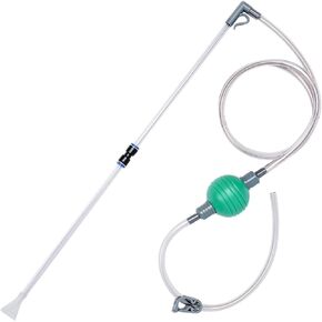 Petzlifeworld Fish Tank Cleaner Kit with Thinner Water Tubing, Integrated Duckbill Nozzle, Fish Strainer, On/Off Valve, and Wall Mount Clip