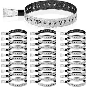 Tigeen 100 Pcs VIP Wristbands Cloth for Events Party VIP Bracelets for Wedding Concert Fair(Gold)