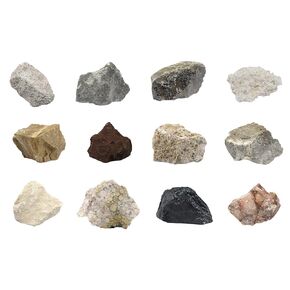 EISCO 12 Piece Introduction to Sedimentary Rocks Kit - Includes 1" Specimens - Great for Geology Classrooms & Basic Field Testing Labs - Tech Cut Rocks