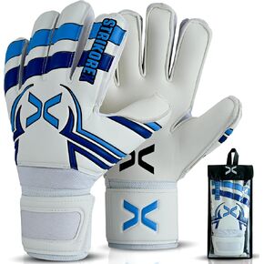 StrikoreX Goalie Gloves for Kids & Youth with 4mm Latex Palm, Strong Grip Adults & Boys Soccer Football Gloves with Fingers Save in Saudi Arabia