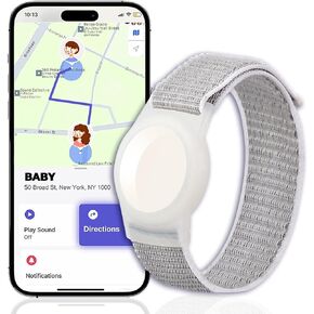 Real-Time GPS Tracker Watch Band for Kids, Teens, Special Needs, and Elderly - No Monthly Fees - Hidden Tracking Device for iOS - Compatible with Apple Find My