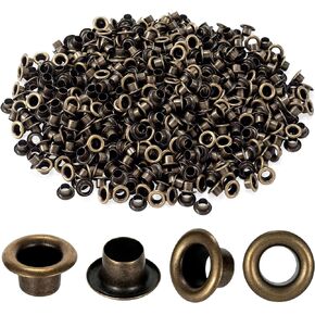 HINZIC 300Pcs 1/8 Inch ID Grommets Eyelets 3.5mm Hole Self Backing Eyelet Metal Grommet Kit Brass Hole Self Backing Eyelet for Repairing Bead Cores Clothes Leather Canvas