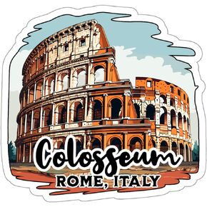 Colosseum Rome Colosseo Roma Sticker Italy Weatherproof Vintage Decal Vinyl Small Waterproof for Water Bottle Mug Passport Book Scrapbook Notebook Laptop Tumbler Phone Size 4" Funny Gift