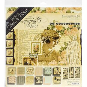 Graphic 45 Deluxe Collector's Edition Pack 12"X12"-Le Romantique, Multicolor