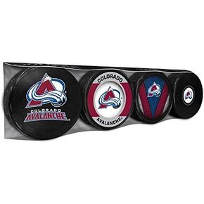 Avalanche Officially Licensed 4-Pack Hockey Puck Collection