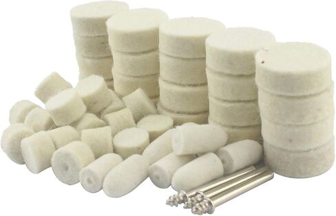 50 Pcs 25mm Wool Felt Polishing Kits Quickly Changed Wool Buffing Wheel with 1/8'' Shank for Rotary Tools in Saudi Arabia