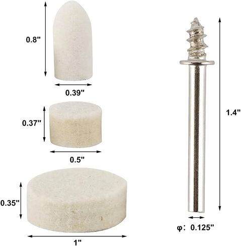 50 Pcs 25mm Wool Felt Polishing Kits Quickly Changed Wool Buffing Wheel with 1/8'' Shank for Rotary Tools in Saudi Arabia
