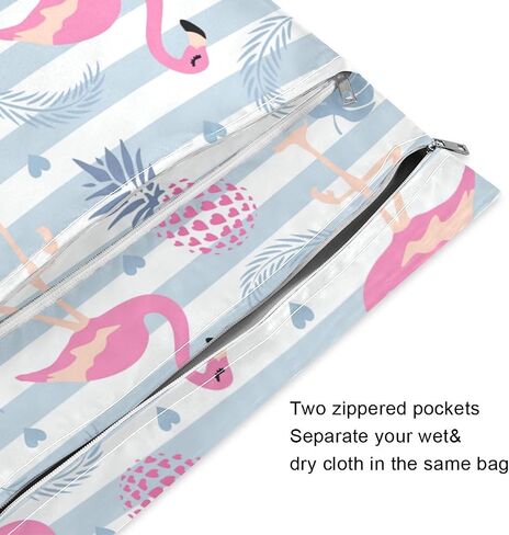 2pcs Baseball Wet Dry Bag Waterproof Reusable Baby Cloth Diaper Wet Dry Organizer with Two Zippered Pockets for Travel, Beach, Pool, Stroller, Diapers, Dirty Gym Clothes, Wet Swimsuits in Saudi Arabia