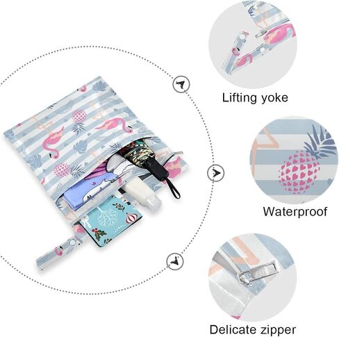 2pcs Baseball Wet Dry Bag Waterproof Reusable Baby Cloth Diaper Wet Dry Organizer with Two Zippered Pockets for Travel, Beach, Pool, Stroller, Diapers, Dirty Gym Clothes, Wet Swimsuits in Saudi Arabia