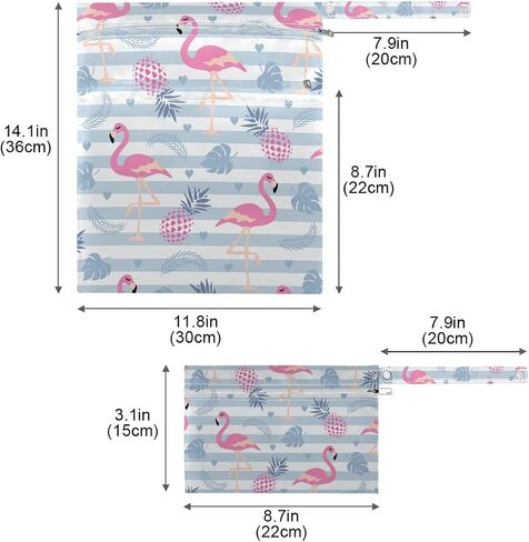 2pcs Baseball Wet Dry Bag Waterproof Reusable Baby Cloth Diaper Wet Dry Organizer with Two Zippered Pockets for Travel, Beach, Pool, Stroller, Diapers, Dirty Gym Clothes, Wet Swimsuits in Saudi Arabia