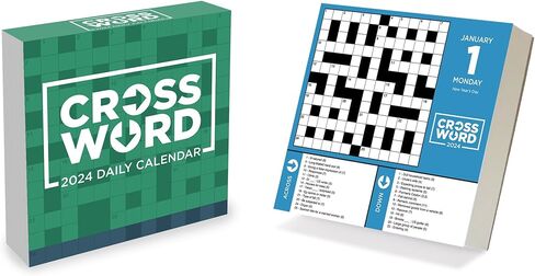 TF PUBLISHING 2024 Crossword Puzzles Daily Desktop Calendar | Home and Office Organization | Over 300 Full-Color Easy Tear-Off Pages | Attached Fold-Out Cardboard Easel for Desks | 5.25" x 5.25" in Kuwait