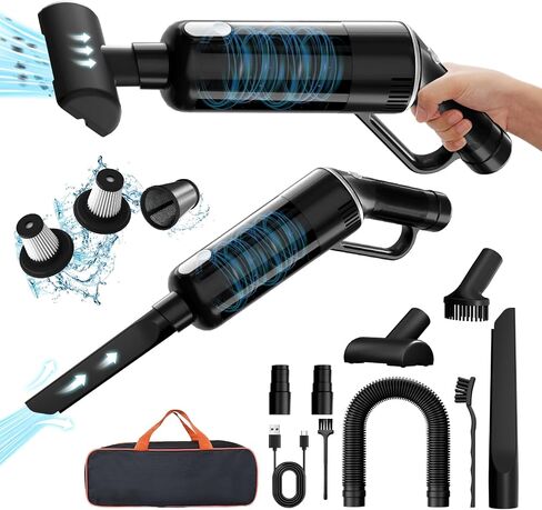 Cordless Handheld Car Vacuum Cleaner: 9000Pa Portable Car Vacuum with Powerful Suction Low Noise Rechargeable Dust Busters Wireless Hand Held Vacuum for Car Home Office Desktop Deep Cleaning (Black) in Saudi Arabia