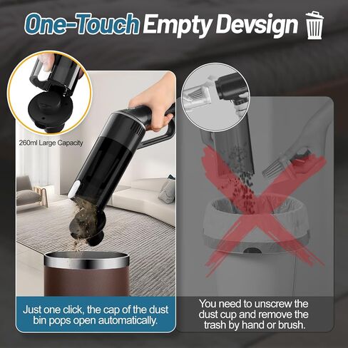 Cordless Handheld Car Vacuum Cleaner: 9000Pa Portable Car Vacuum with Powerful Suction Low Noise Rechargeable Dust Busters Wireless Hand Held Vacuum for Car Home Office Desktop Deep Cleaning (Black) in Saudi Arabia
