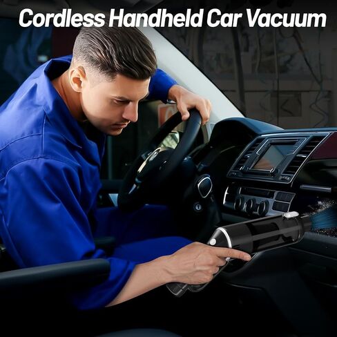 Cordless Handheld Car Vacuum Cleaner: 9000Pa Portable Car Vacuum with Powerful Suction Low Noise Rechargeable Dust Busters Wireless Hand Held Vacuum for Car Home Office Desktop Deep Cleaning (Black) in Saudi Arabia