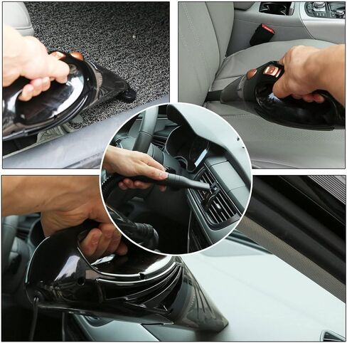 Reserwa [الجيل الخامس] مكنسة كهربائية محمولة باليد بقدرة 12 فولت 106 وات بقوة 4500 باسكال، مع سلك طاقة بطول 16.4 قدم (5 أمتار)، وحقيبة حمل، وفرشاة تنظيف (أسود) in Kuwait