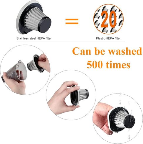 Reserwa [الجيل الخامس] مكنسة كهربائية محمولة باليد بقدرة 12 فولت 106 وات بقوة 4500 باسكال، مع سلك طاقة بطول 16.4 قدم (5 أمتار)، وحقيبة حمل، وفرشاة تنظيف (أسود) in Kuwait