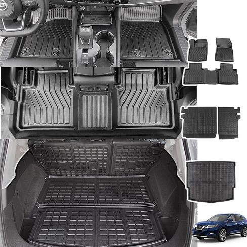 Xipoo Cargo Mat متوافق مع 2021-2024 Nissan Rogue Cargo Mat Backrest Mat Trunk بطانة بديلة لملحقات Nissan Rogue 2021-2024 (تناسب 2021-2024 Nissan Rogue، حصيرة الشحن + سجادات مسند الظهر) in Kuwait
