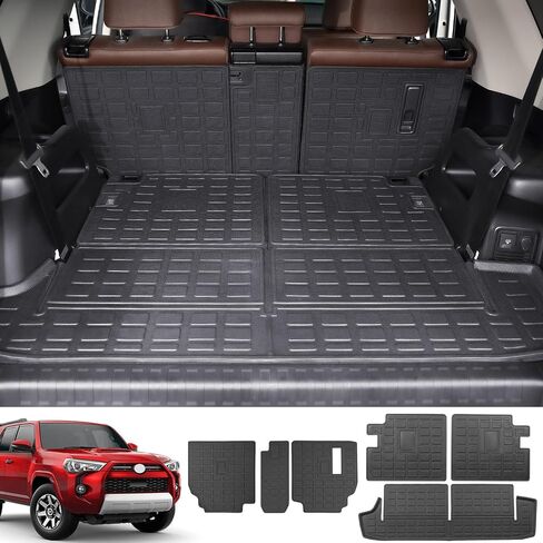 Xipoo Cargo Mat متوافق مع 2010-2024 Toyota 4Runner Cargo Mat 7 مقاعد مسند الظهر حصيرة TPE استبدال بطانة صندوق السيارة لملحقات Toyota 4Runner 2010-2024 (حصيرة صندوق السيارة + حصيرة مسند الظهر الثاني والثالث) in Kuwait