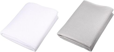 MECCANIXITY Speaker Grill Cloth White 20" x 63" Stereo Mesh Fabric Protective for Home Speaker Repair with 20" x 63" Dustproof Cloth Light Grey 2 Pack in Saudi Arabia
