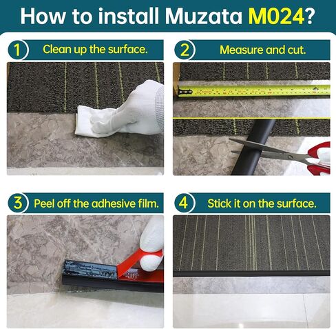 Muzata 10Ft Black Carpet Floor Transition Strip Self-Adhesive Edge Trim Doorway Floor Divider Strip Suitable for Threshold Transitions Height Less Than 3mm M024 in Saudi Arabia