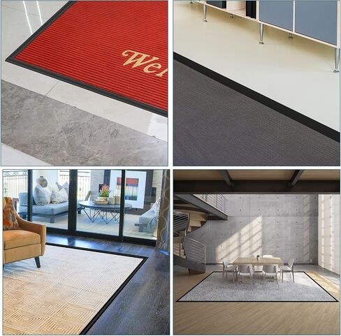 Muzata 10Ft Black Carpet Floor Transition Strip Self-Adhesive Edge Trim Doorway Floor Divider Strip Suitable for Threshold Transitions Height Less Than 3mm M024 in Saudi Arabia