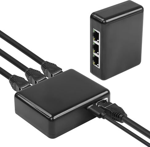 CERRXIAN Ethernet Splitter 1 to 3 Out,1000Mbps High Speed RJ45 Splitter with USB Power Cable, Ethernet Splitter 1 to 3, [3 Devices Simultaneously Networking] LAN Splitter for Cat 5/5e/6/7/8 Cable in Saudi Arabia