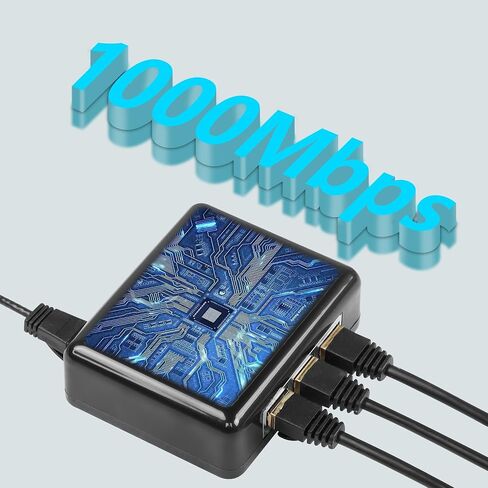 CERRXIAN Ethernet Splitter 1 to 3 Out,1000Mbps High Speed RJ45 Splitter with USB Power Cable, Ethernet Splitter 1 to 3, [3 Devices Simultaneously Networking] LAN Splitter for Cat 5/5e/6/7/8 Cable in Saudi Arabia