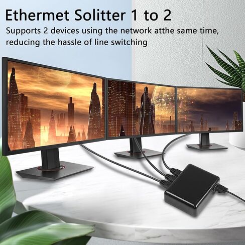 CERRXIAN Ethernet Splitter 1 to 3 Out,1000Mbps High Speed RJ45 Splitter with USB Power Cable, Ethernet Splitter 1 to 3, [3 Devices Simultaneously Networking] LAN Splitter for Cat 5/5e/6/7/8 Cable in Saudi Arabia