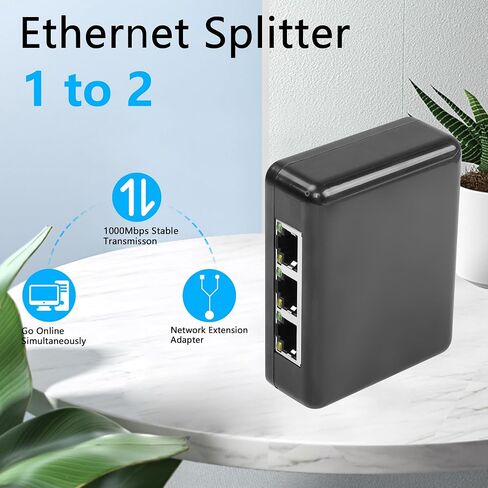 CERRXIAN Ethernet Splitter 1 to 3 Out,1000Mbps High Speed RJ45 Splitter with USB Power Cable, Ethernet Splitter 1 to 3, [3 Devices Simultaneously Networking] LAN Splitter for Cat 5/5e/6/7/8 Cable in Saudi Arabia