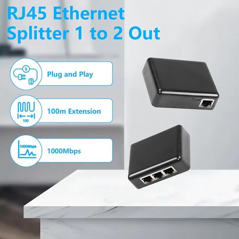 CERRXIAN Ethernet Splitter 1 to 3 Out,1000Mbps High Speed RJ45 Splitter with USB Power Cable, Ethernet Splitter 1 to 3, [3 Devices Simultaneously Networking] LAN Splitter for Cat 5/5e/6/7/8 Cable in Saudi Arabia