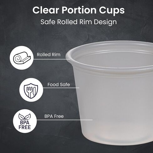 Fit Meal Prep 2500 عبوة 1 أونصة أكواب بهارات خالية من مادة BPA بدون أغطية، حاويات طلقات جيلو للاستعمال مرة واحدة، أكواب صلصة غمس صغيرة، راميكينز بلاستيكية بكميات كبيرة، أكواب سوفليه قابلة للتكديس للعينة، التقسيم in Kuwait