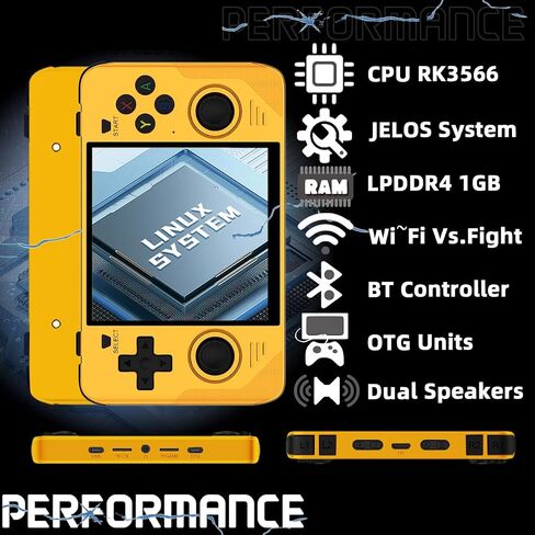 وحدة تحكم ألعاب محمولة باليد RGB30 مقاس 4.0 بوصة وحدات تحكم ألعاب Pro Retro ألعاب فيديو كلاسيكية نظام مثبت مسبقًا وحدات تحكم ألعاب مدمجة ببطارية قابلة للشحن 128 جيجابايت أصفر in Saudi Arabia