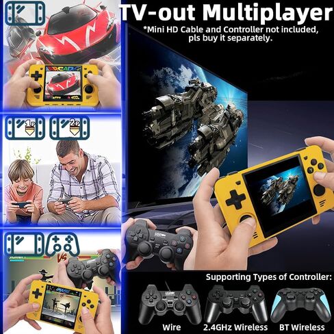 وحدة تحكم ألعاب محمولة باليد RGB30 مقاس 4.0 بوصة وحدات تحكم ألعاب Pro Retro ألعاب فيديو كلاسيكية نظام مثبت مسبقًا وحدات تحكم ألعاب مدمجة ببطارية قابلة للشحن 128 جيجابايت أصفر in Saudi Arabia