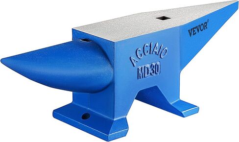 VEVOR Single Horn Anvil, 66Lbs Cast Steel Anvil, High Hardness Rugged Round Horn Anvil Blacksmith, Large Countertop and Stable Base, with Round and Square Hole, Metalsmith Tool for Bending and Shaping in Saudi Arabia