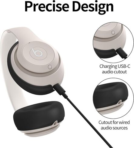 Silicone Case Compatible with Beats Studio Pro, Silicone Ear Pads Cover Protector Headband Cover, Anti-Scratch, Washable Protective Cover for Beats Studio Pro Ear Pads - Apricot in Kuwait
