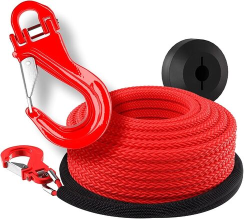 حبل ونش صناعي من Miolle مقاس 1/4'x50 MBS-8200lbs (تم اختباره في المعمل) معالج بالحرارة وممتد مسبقًا مع غمد أسود لـ ATV UTV in Kuwait