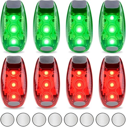 8 عبوات من مصابيح أمان LED، مصابيح أمان، مصابيح جري ستروب عالية الوضوح تستخدم للدراجات، قوارب الكاياك، حقيبة الظهر، المشي، مشبك أضواء الجري على حزام الملابس إلى المعصم، 8 بطاريات CR2032 إضافية in Saudi Arabia