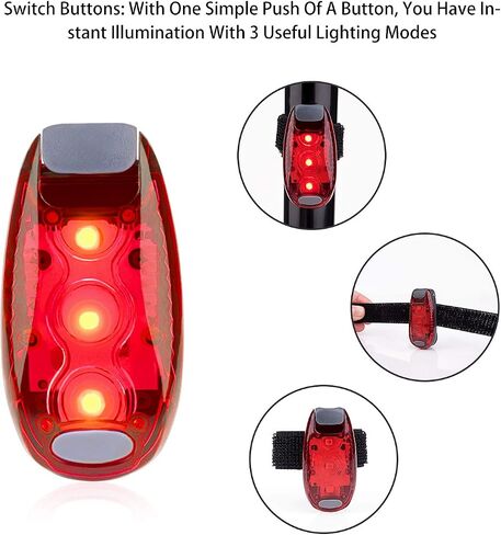8 عبوات من مصابيح أمان LED، مصابيح أمان، مصابيح جري ستروب عالية الوضوح تستخدم للدراجات، قوارب الكاياك، حقيبة الظهر، المشي، مشبك أضواء الجري على حزام الملابس إلى المعصم، 8 بطاريات CR2032 إضافية in Saudi Arabia