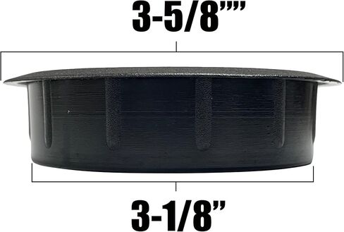 سلك مكتب جروميت مقاس 3 بوصة، أسود مستدير، غطاء بفتحة مفتوحة/مغلقة بمقبض فاخر - قطعة واحدة in Kuwait