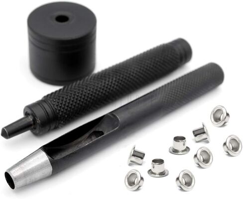 CRAFTMEMORE 2mm Grommet Tool Kit Eyelet Setting Tool Grommet Setter Hole Punch Cutter & Pack of 100 Grommets (0.08" (2mm) Inside Diameter) in Kuwait
