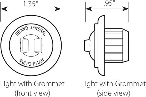 GG Grand General 75262 مصباح LED صغير مزدوج الوظيفة مقاس 1 بوصة مع إطار بلاستيكي من الكروم وواقي للشاحنات والمقطورات وATVs وUTVs وRVs in Saudi Arabia