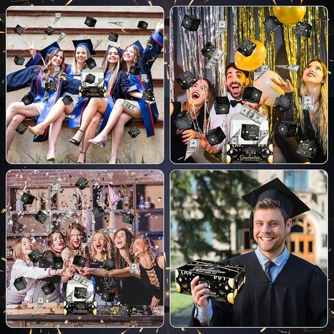 16 قطعة من صندوق هدايا Grad Surprise Exploding Money، صندوق كذاب Black Glod، صندوق منبثق للنقود للتخرج، فكرة هدية نقدية لحقائب هدايا Grad Girdle لعام 2024، هدايا لحفلات التخرج من الكلية الثانوية لعام 2024 in Kuwait