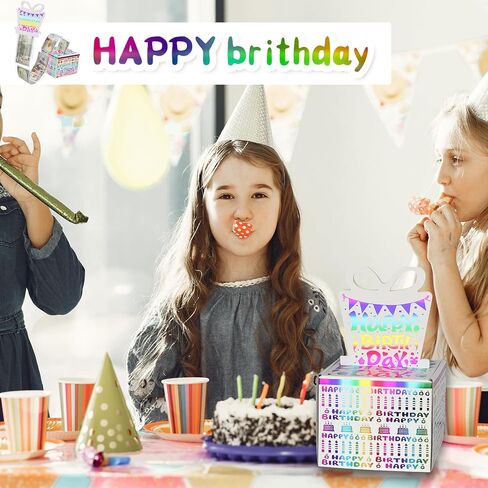 Birthday Money Box for Cash Gift, Surprise Money Roll Gift Box with Pull Out Card and 48Pcs Bags for Parents, Lovers, Kids and Friends, Creative Way to Give Cash as A Gift Ideas(Bule) in Saudi Arabia
